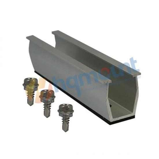 mini solar rail, aluminum solar rail, U profile solar rail, ZAM steel mini rail, cost effective solar racking