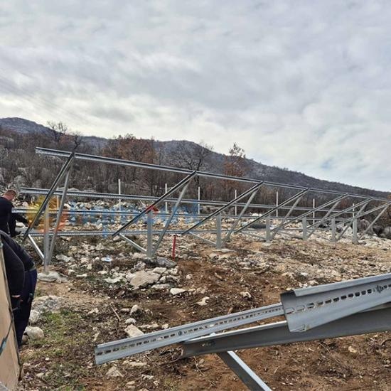 ramming pile solar racking system